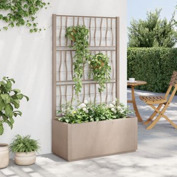 Gossi jardiniera de gradina cu spalier, maro deschis, 80x36x140cm, pp