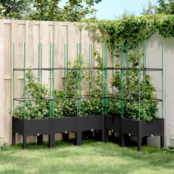 Gossi jardiniera de gradina cu spalier, negru, 160x120x142,5 cm, pp