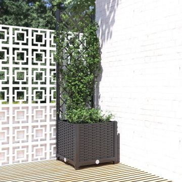 Gossi jardiniera de gradina cu spalier negru, 40x40x136 cm, pp