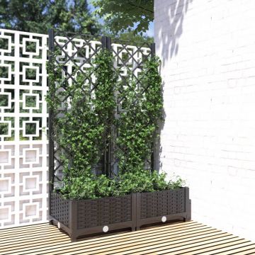 Gossi jardiniera de gradina cu spalier negru, 80x40x121,5 cm, pp