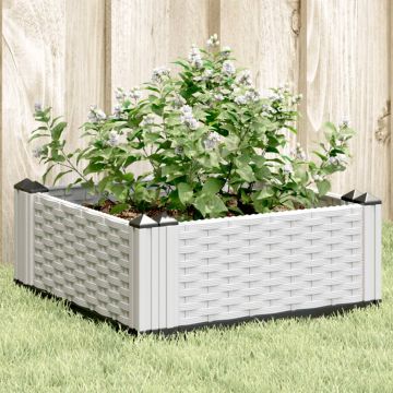 Gossi jardiniera de gradina cu tarusi, alb, 42,5x42,5x28,5 cm, pp