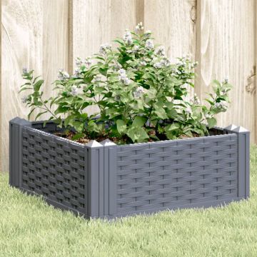 Gossi jardiniera de gradina cu tarusi, gri, 42,5x42,5x28,5 cm, pp