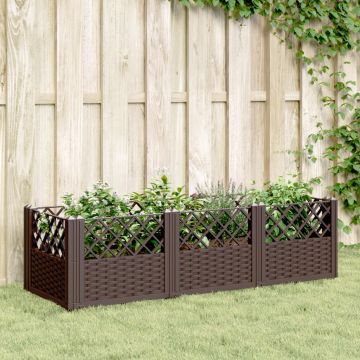 Gossi jardiniera de gradina cu tarusi, maro, 123,5x43,5x43,5 cm, pp