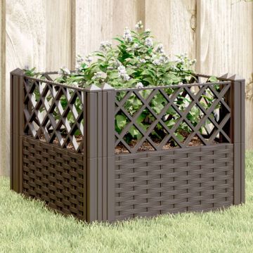 Gossi jardiniera de gradina cu tarusi, maro, 43,5x43,5x43,5 cm, pp