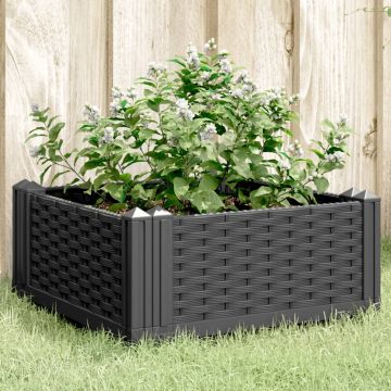 Gossi jardiniera de gradina cu tarusi, negru, 42,5x42,5x28,5 cm, pp