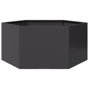 Gossi jardiniera de gradina negru 104x90x45 cm otel hexagonal