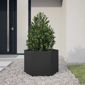 Gossi jardiniera de gradina negru 69x60x45 cm otel hexagonal