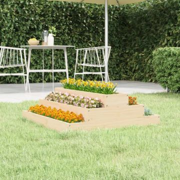Gossi jardiniera, 80x80x27 cm, lemn masiv de pin
