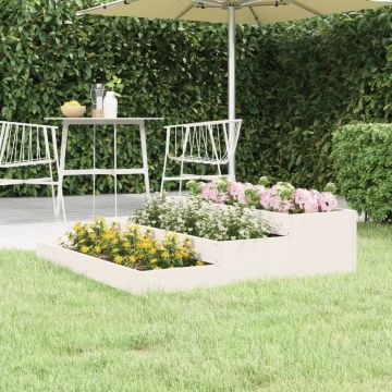 Gossi jardiniera, alb, 107x107x27 cm, lemn masiv de pin