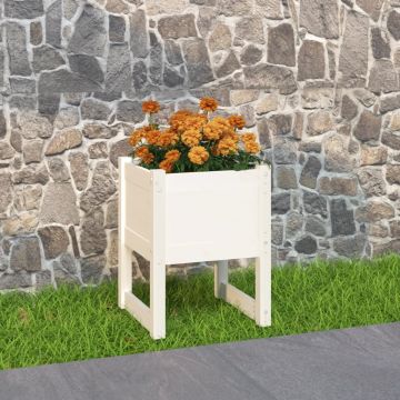 Gossi jardiniera, alb, 40x40x52,5 cm, lemn masiv de pin