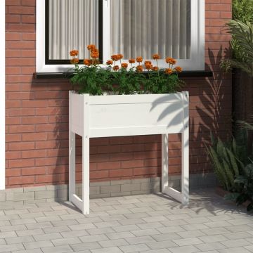 Gossi jardiniera, alb, 78x40x81 cm, lemn masiv de pin