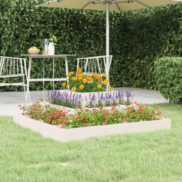 Gossi jardiniera, alb, 80x80x27 cm, lemn masiv de pin