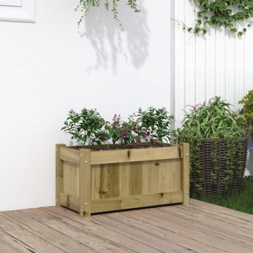 Gossi jardiniera de gradina, 60x31x31 cm, lemn de pin impregnat
