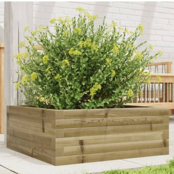 Gossi jardiniera de gradina, 60x60x23 cm, lemn de pin impregnat