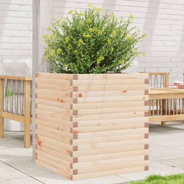 Gossi jardiniera de gradina, 60x60x68,5 cm, lemn masiv de pin