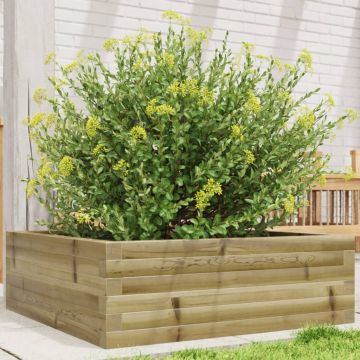 Gossi jardiniera de gradina, 70x70x23 cm, lemn de pin impregnat