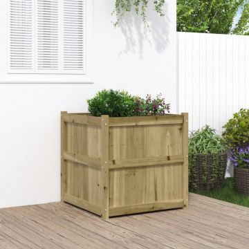 Gossi jardiniera de gradina, 70x70x70 cm, lemn de pin impregnat