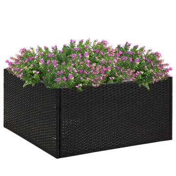 Gossi jardiniera de gradina, 80x80x40 cm, negru, poliratan