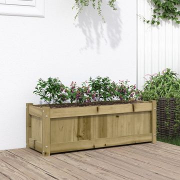 Gossi jardiniera de gradina, 90x31x31 cm, lemn de pin impregnat