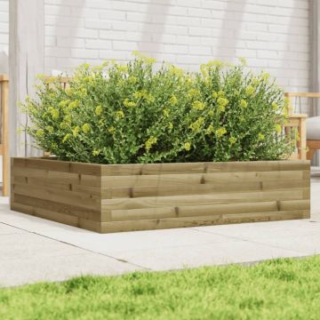 Gossi jardiniera de gradina, 90x90x23 cm, lemn de pin impregnat