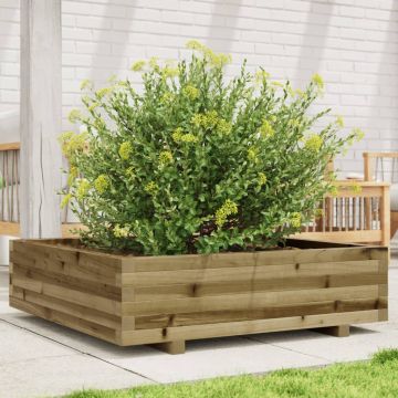 Gossi jardiniera de gradina, 90x90x26,5 cm, lemn de pin impregnat