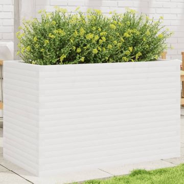 Gossi jardiniera de gradina, alb, 110x60x68,5 cm, lemn masiv de pin