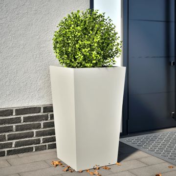 Gossi jardiniera de gradina, alb, 45x45x75 cm, otel