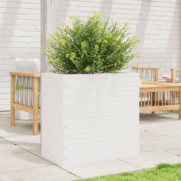 Gossi jardiniera de gradina, alb, 70x40x68,5 cm, lemn masiv de pin
