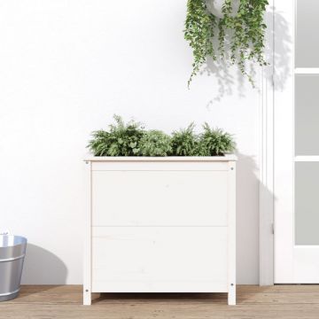 Gossi jardiniera de gradina, alb, 82,5x40x78 cm, lemn masiv de pin
