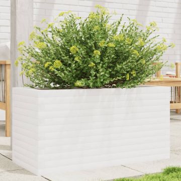 Gossi jardiniera de gradina, alb, 90x40x45,5 cm, lemn masiv de pin