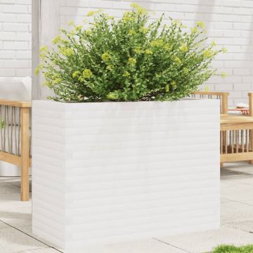 Gossi jardiniera de gradina, alb, 90x40x68,5 cm, lemn masiv de pin