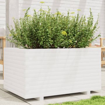 Gossi jardiniera de gradina, alb, 90x60x49,5 cm, lemn masiv de pin