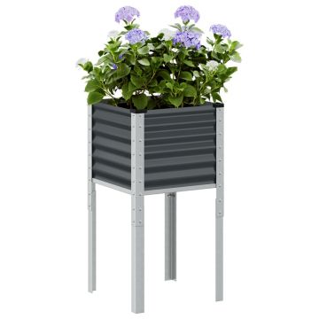 Gossi jardiniera de gradina, antracit, 45x45x88 cm, otel