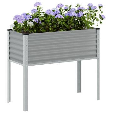 Gossi jardiniera de gradina, gri, 100x41x90 cm, otel