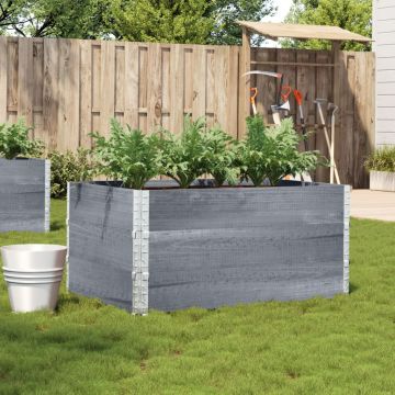 Gossi jardiniera de gradina, gri, 120x80 cm, lemn masiv de pin