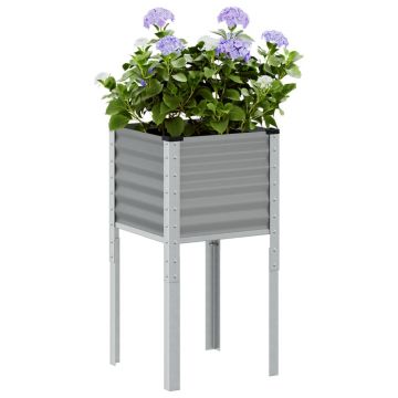 Gossi jardiniera de gradina, gri, 45x45x88 cm, otel