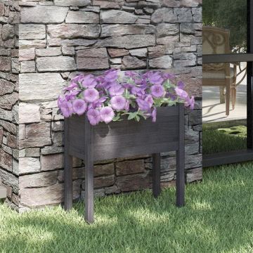 Gossi jardiniera de gradina, gri, 70x31x70 cm, lemn masiv de pin