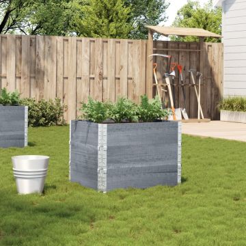 Gossi jardiniera de gradina, gri, 80x60 cm, lemn masiv pin