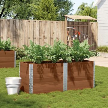 Gossi jardiniera de gradina, maro, 150x50 cm, lemn masiv de pin