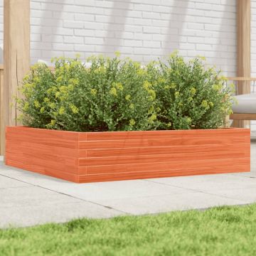 Gossi jardiniera de gradina, maro ceruit, 100x100x23cm lemn masiv pin