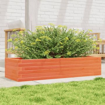 Gossi jardiniera de gradina, maro ceruit, 110x40x23 cm lemn masiv pin