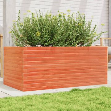 Gossi jardiniera de gradina, maro ceruit, 110x60x46cm, lemn masiv pin