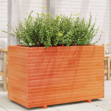 Gossi jardiniera de gradina, maro ceruit, 110x60x72cm, lemn masiv pin