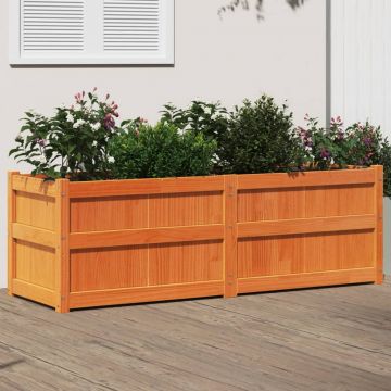 Gossi jardiniera de gradina, maro ceruit, 150x50x50 cm lemn masiv pin