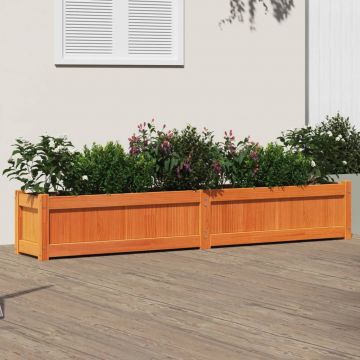 Gossi jardiniera de gradina, maro ceruit, 180x31x31 cm lemn masiv pin