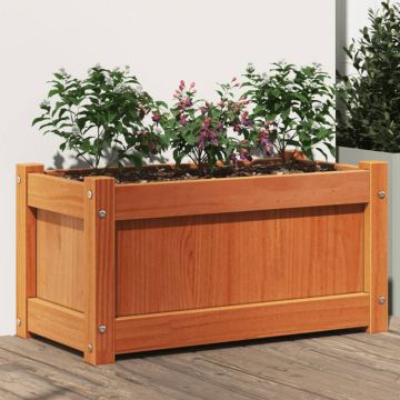 Gossi jardiniera de gradina, maro ceruit, 60x31x31 cm, lemn masiv pin