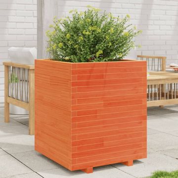 Gossi jardiniera de gradina, maro ceruit 60x60x72,5 cm lemn masiv pin