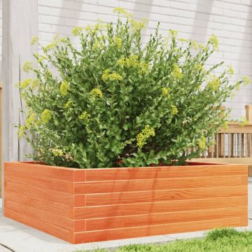 Gossi jardiniera de gradina, maro ceruit, 70x70x23 cm, lemn masiv pin