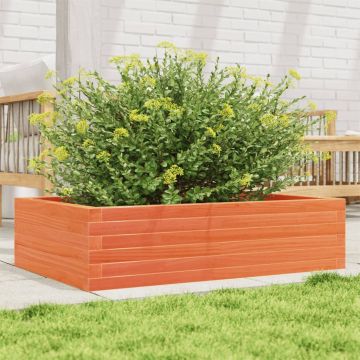 Gossi jardiniera de gradina, maro ceruit, 90x60x23 cm, lemn masiv pin