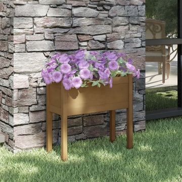 Gossi jardiniera de gradina, maro miere, 70x31x70 cm, lemn masiv pin